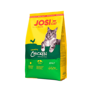 JosiCat Crunchy Chicken sausas pašaras katėms su vištiena, 650 g – Josera pakuotė