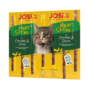JosiCat Meat Sticks Chicken & Duck skanėstai katėms su vištiena ir antiena, 35 g – Josera pakuotė