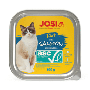 JosiCat Paté with ASC Salmon paštetas katėms su lašiša, 6 x 100 g – Josera pakuotė
