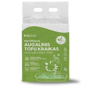 BELOCAT Tofu kačių kraikas, žaliosios arbatos 8 vnt. – priežiūros priemonė katėms