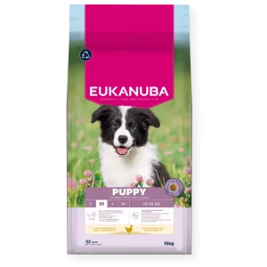 8710255201702 Eukanuba Life Care sausas pašaras vidutinių veislių šuniukams su vištiena, M, 15 kg