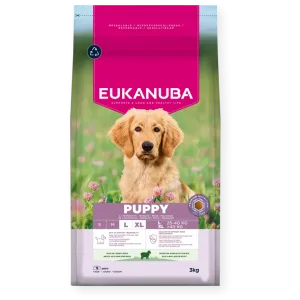8710255201825 Eukanuba Life Care sausas pašaras didelių veislių šuniukams su ėriena ir ryžiais, L, 3 kg