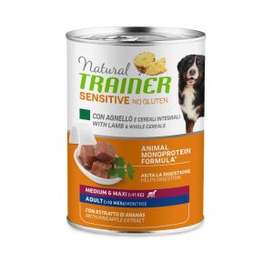 Natural Trainer Sensitive Medium/Maxi konservai jautraus virškinimo šunims su ėriena, 400 g